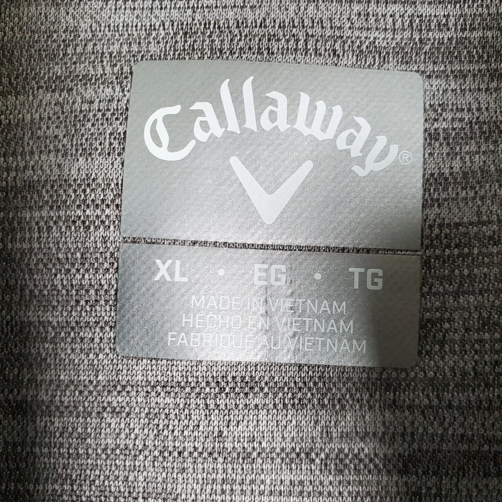 Callaway Golf Sweater Mens XL Gray 1/4 Zip Long Sleeve Pockets Pullover Active‎